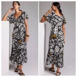 Farm Rio for Anthropologie Flutter-Sleeved Maxi Dress
